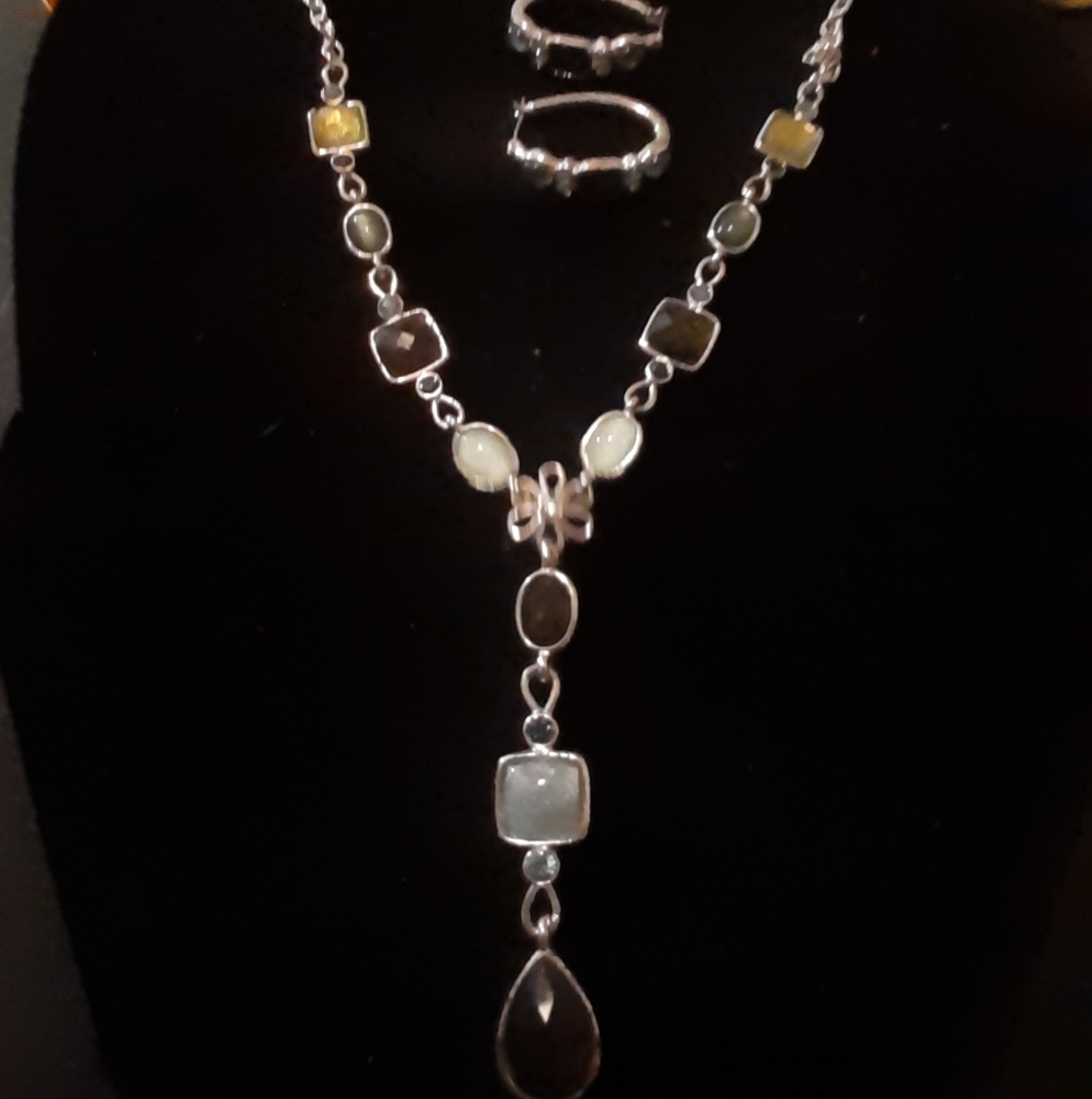 Beautiful gemstone necklace &earrings